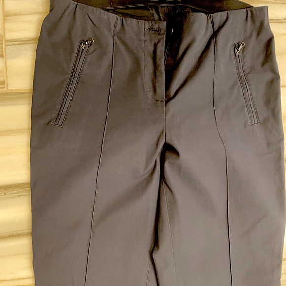 Cambio navy straight leg pants with seam down front and zipper pockets - Picture 3 of 3